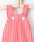 Red and White Striped Overalls | French Deadstock from the Seventies | 9-12 Months
