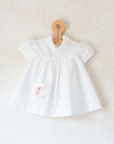טוניקה לבנה עם שפן ורוד רקום | דד סטוק איטלקי | 18-24 חודשים