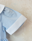 שמלה עם פסים ורקמה של ילד עם סירת מפרש | 12-18 חודשים