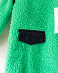 Green fleece jacket with shiny patches | Italian dead stock | 2-3 years
