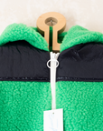 Green fleece jacket with shiny patches | Italian dead stock | 2-3 years