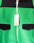 Green fleece jacket with shiny patches | Italian dead stock | 2-3 years