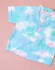Tropical button-up shirt in pastel colors | 4-5 years