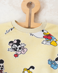 סווטשירט צהוב עם דמויות של דיסני | 6-9 חודשים