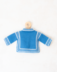 קרדיגן סרוג בכחול ולבן | 12-18 חודשים