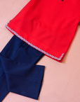 Red shirt and tailored pants | Belgian deadstock from the 60s | 3-4 years