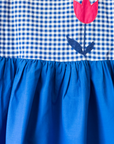 שמלה צרפתית משובצת עם טוליפ רקום | 6-7 שנים