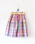 חצאית משובצת בצבעי קיץ | דד סטוק צרפתי | 4-5 שנים