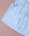 Light blue tank top with summer prints and sailor collar | French dead stock | 2-3 years