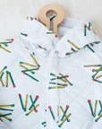 מעיל גשם לבן עם גפרורים | 7-8 שנים