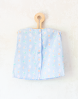 Light blue tank top with summer prints and sailor collar | French dead stock | 2-3 years