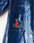 Blue raincoat from the Sixties with snow embroidery | 18-24 months