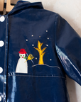Blue raincoat from the Sixties with snow embroidery | 18-24 months