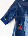 Blue raincoat from the Sixties with snow embroidery | 18-24 months