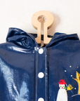 Blue raincoat from the Sixties with snow embroidery | 18-24 months