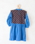 שמלת צמר משובצת כחולה | 6-7 שנים
