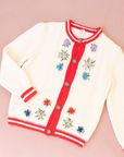 Cream-colored wool top with flowers | 5-6 years