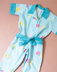 Striped and Fruit Overalls | French Deadstock from the Eighties | 4-5 Years