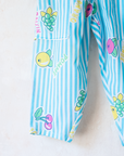 Striped and Fruit Overalls | French Deadstock from the Eighties | 4-5 Years