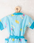Striped and Fruit Overalls | French Deadstock from the Eighties | 4-5 Years