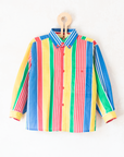 חולצה ארוכה מכופתרת עם פסים צבעוניים | דד סטוק איטלקי | 4-5 שנים