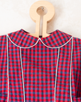 טוניקה משובצת בגווני אדום | דד סטוק צרפתי מהסבנטיז | 3-4 שנים