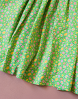 Green floral dress with ruffles and flower embroidery | 11-12 years