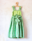 Green floral dress with ruffles and flower embroidery | 11-12 years