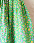 Green floral dress with ruffles and flower embroidery | 11-12 years