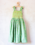 Green floral dress with ruffles and flower embroidery | 11-12 years