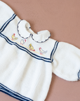 White sweater with chickens | 0-3 months