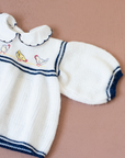 White sweater with chickens | 0-3 months