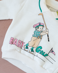 White golfer sweatshirt | 12-18 months
