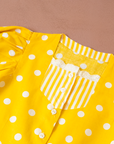 חולצת בטן צהובה עם פסים ונקודות | 10-11 שנים