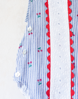 Striped, lace and cherry romper | 6-9 months