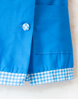 Blue tank top from the sixties with an embroidered rooster | 12-18 months