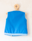 Blue tank top from the sixties with an embroidered rooster | 12-18 months