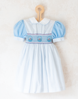 Polka dot dress with ruffles and floral embroidery | 3-4 years