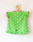 Green shirt with clovers and embroidered butterfly | 12-18 months