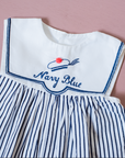 Sailor overalls with stripes and pom-pom | 3-6 months