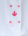 White shirt with embroidered anchors | 10-11 years