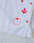White shirt with embroidered anchors | 10-11 years