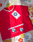 Red set with beach balls | Deadstock from the Sixties | 2-3 years