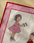 "Singing Together" Pink | Framed Vintage Handkerchief