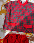 Red Plaid Set | Dead Stock from the Sixties | 18-24 Months