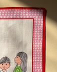 "Singing Together" Pink | Framed Vintage Handkerchief
