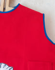 Red dress with cat | Deadstock from the Sixties | 9-12 months