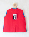 Red dress with cat | Deadstock from the Sixties | 9-12 months