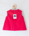 Red dress with mouse | Deadstock from the Sixties | 9-12 months