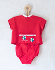 Red set with beach balls | Deadstock from the Sixties | 2-3 years
